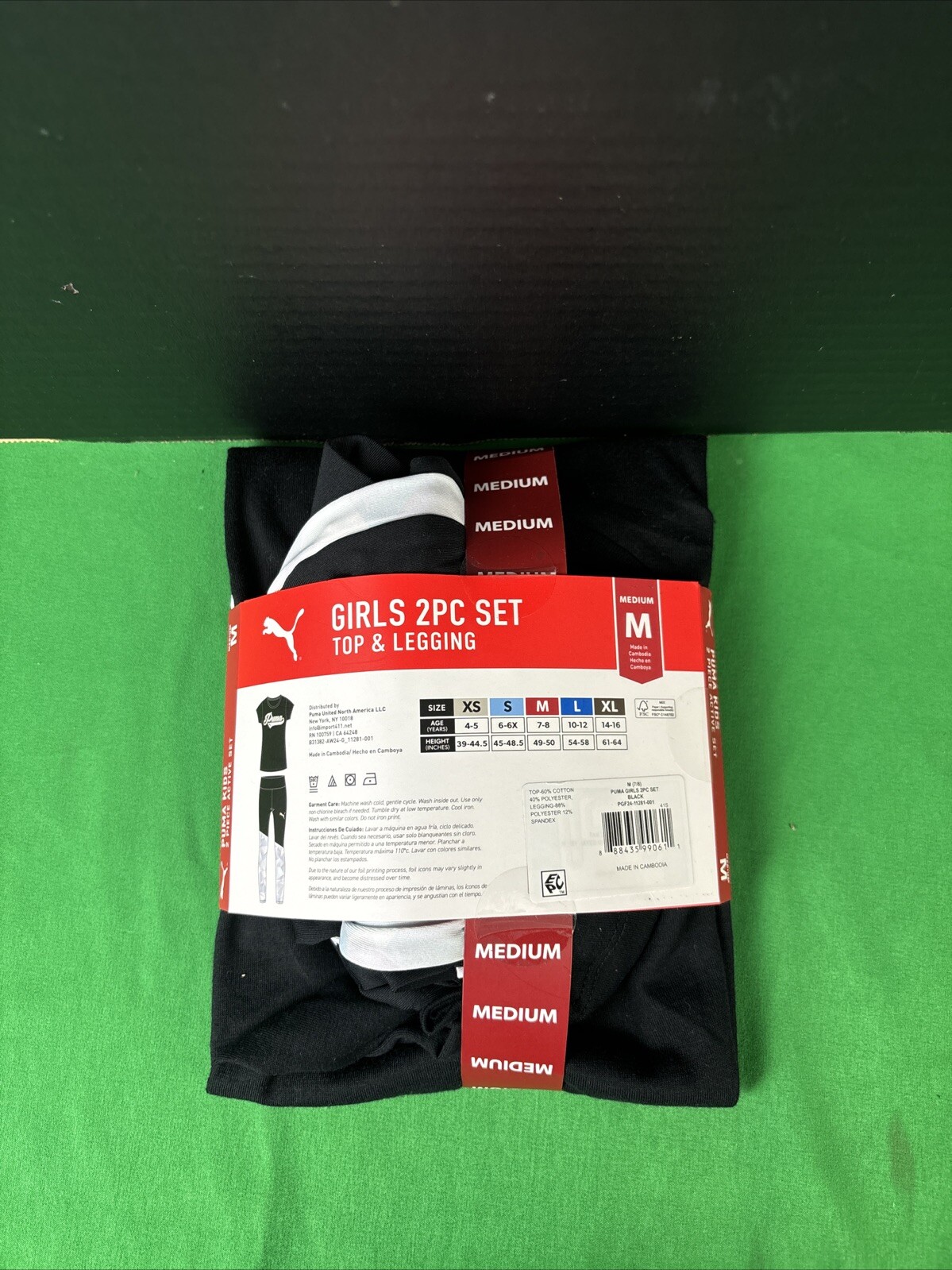 Puma Girls Active Set Size Medium Black