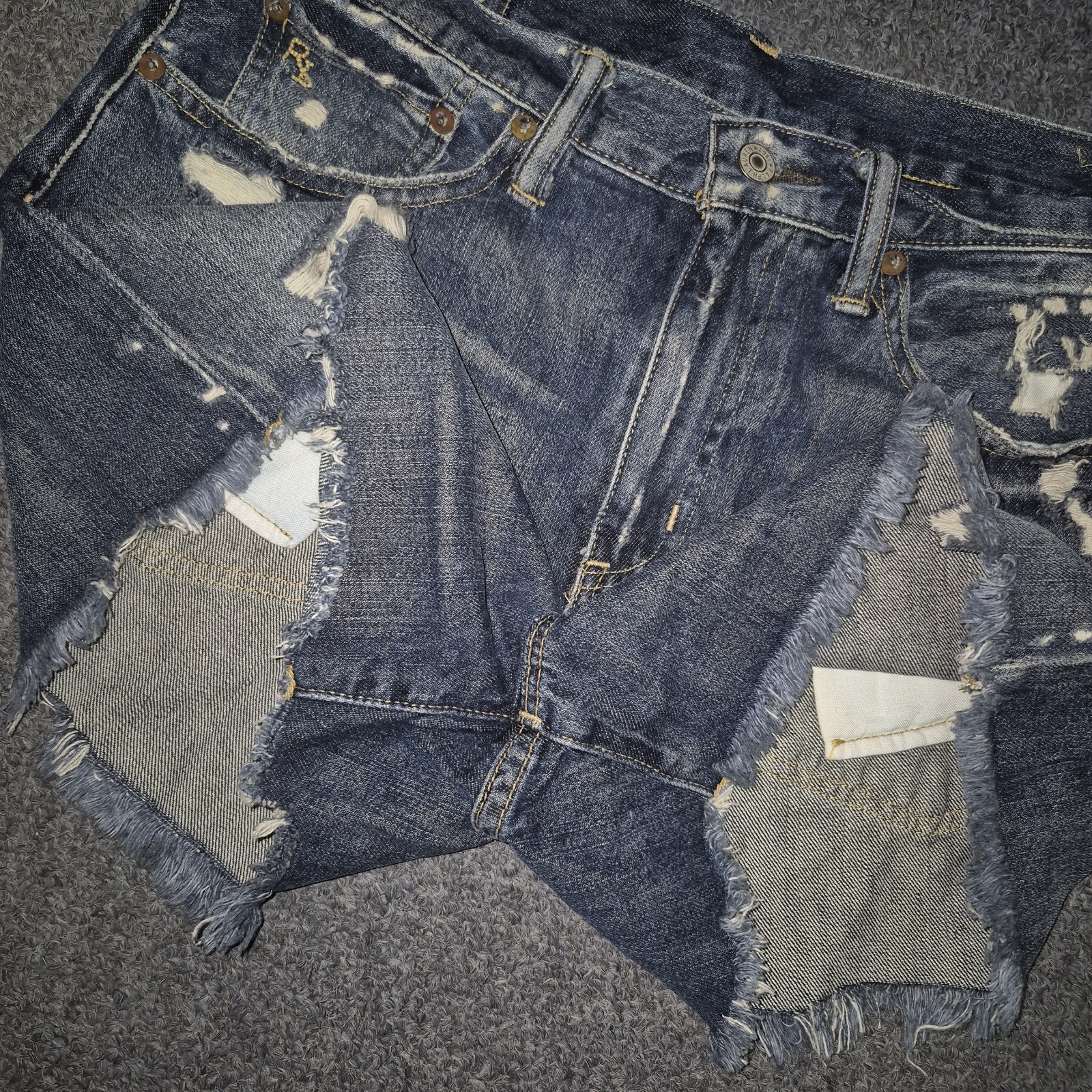 Women's Polo Ralph Lauren Crosby Denim Distressed Shorts High Waist Sizes 25-32