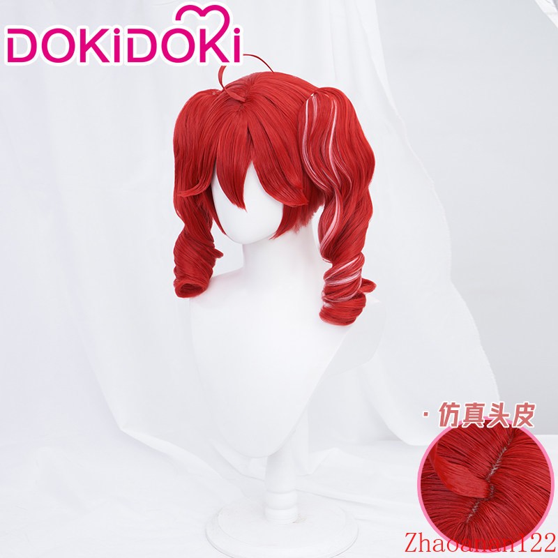 New Virtual Singer Kasane Teto Cosplay Wigs Red Two Ponytails Anime Costume Prop