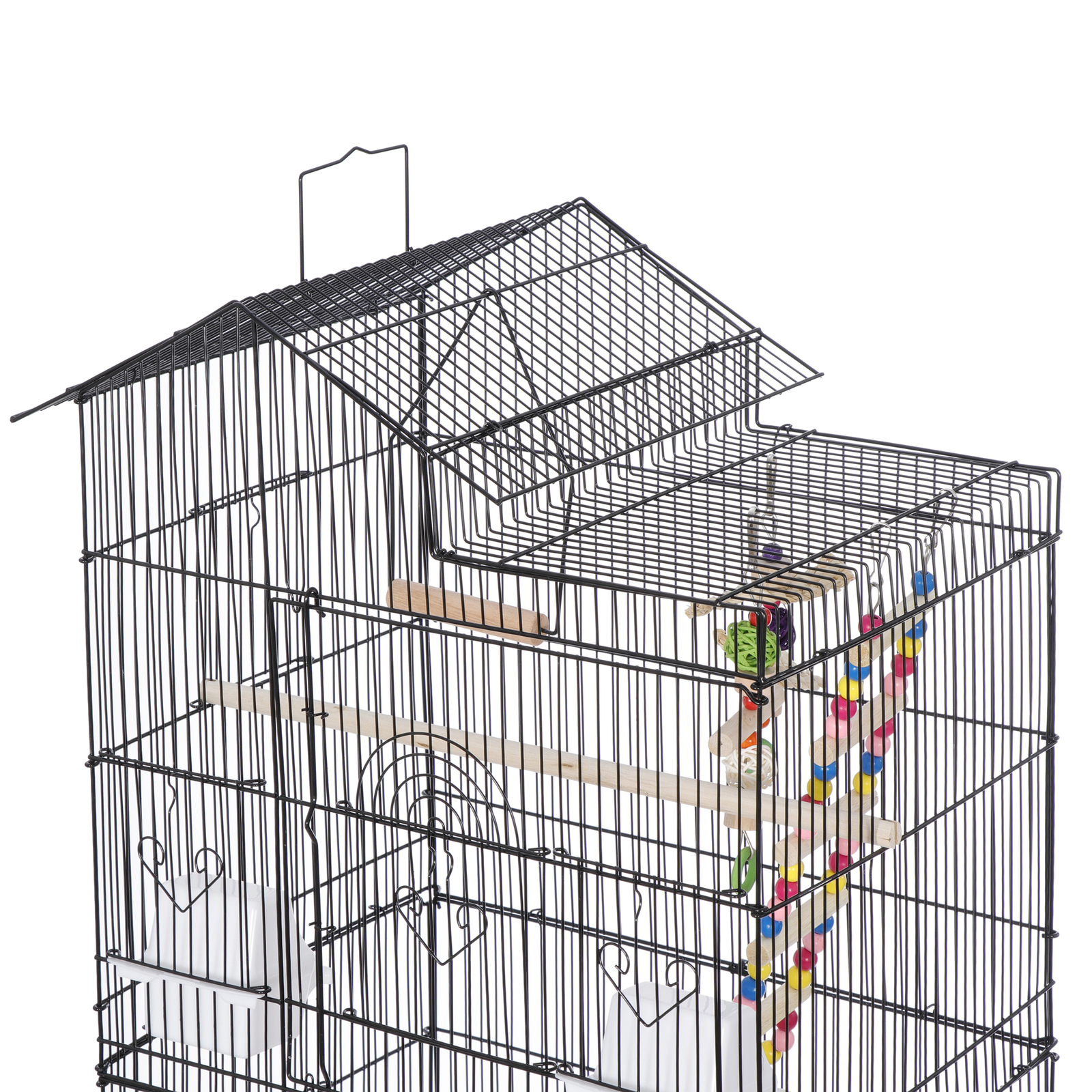 39-inch Roof Top Large Bird Cage Flight Parrot Cockatiel Parakeet Cage w/Toys
