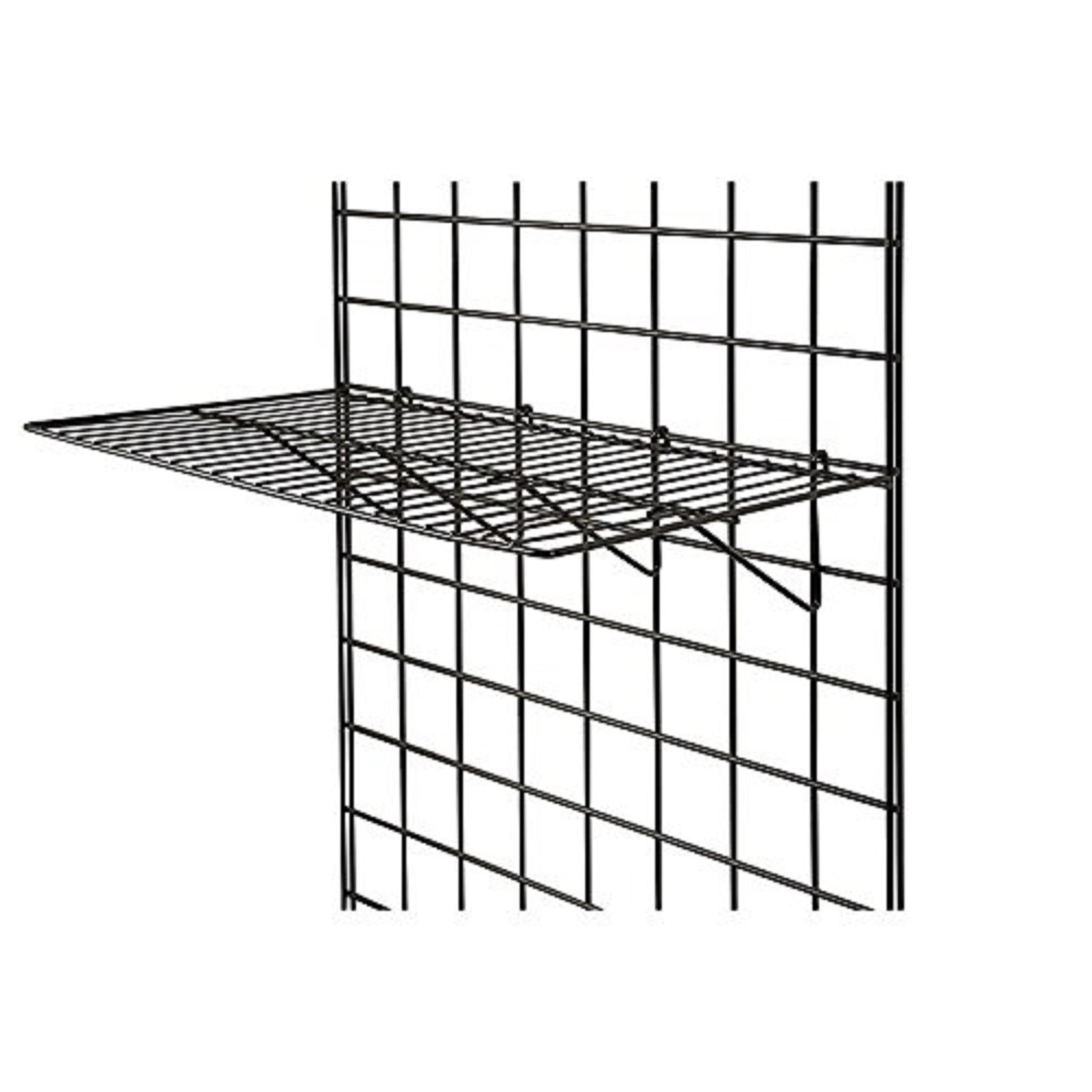 Only Hangers Black Grid Panel Display Shelf Box of 6
