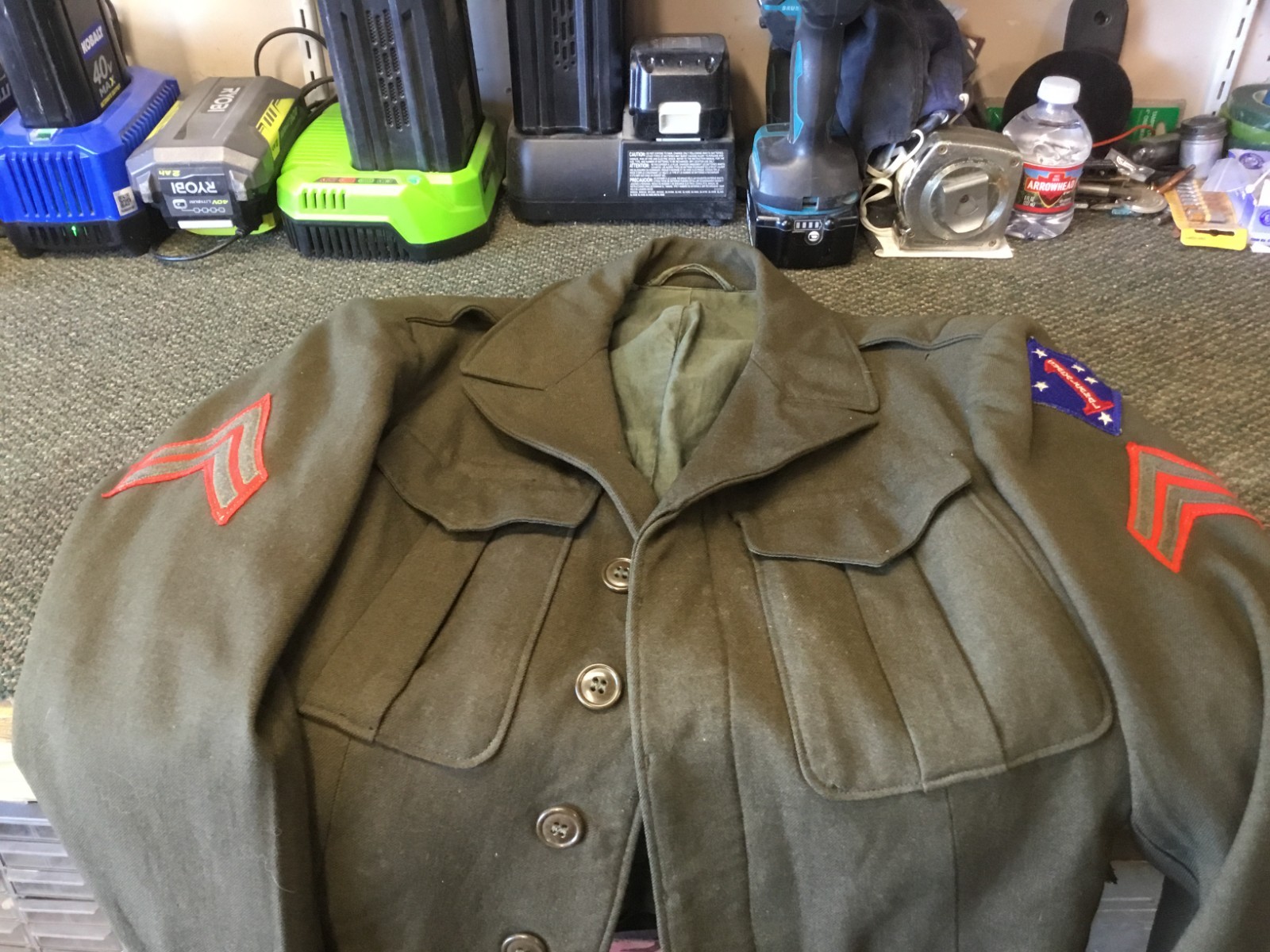 USMC 1ST MARINE CORPS IKE JACKET, SIZE 36 R