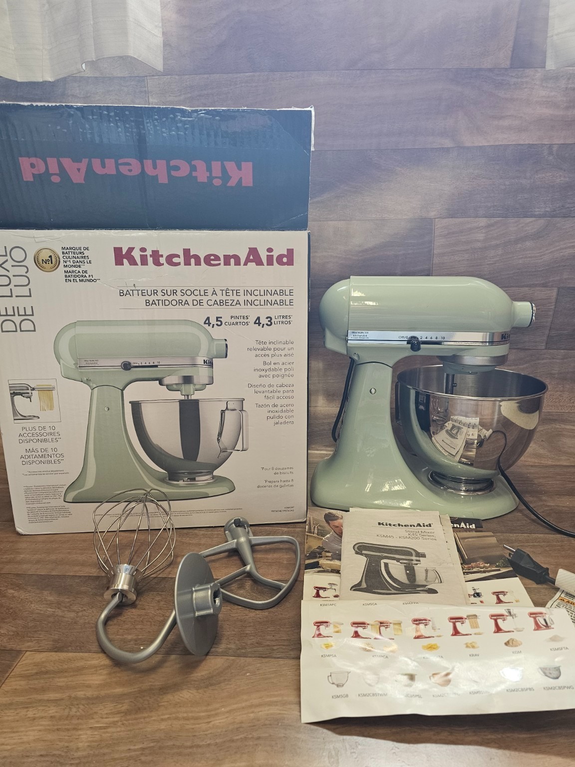 🔥KitchenAid 4.5 Qt Tilt-Head Stand Mixer K45 KSM45 Pistachio Green w/ Bowl & At
