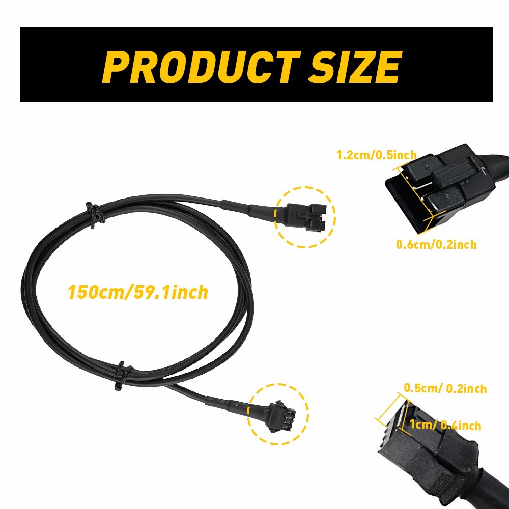 10Pcs 4 Pin 4.9ft RGB Rock lights Extension Wire Cable For LED Underbody Light