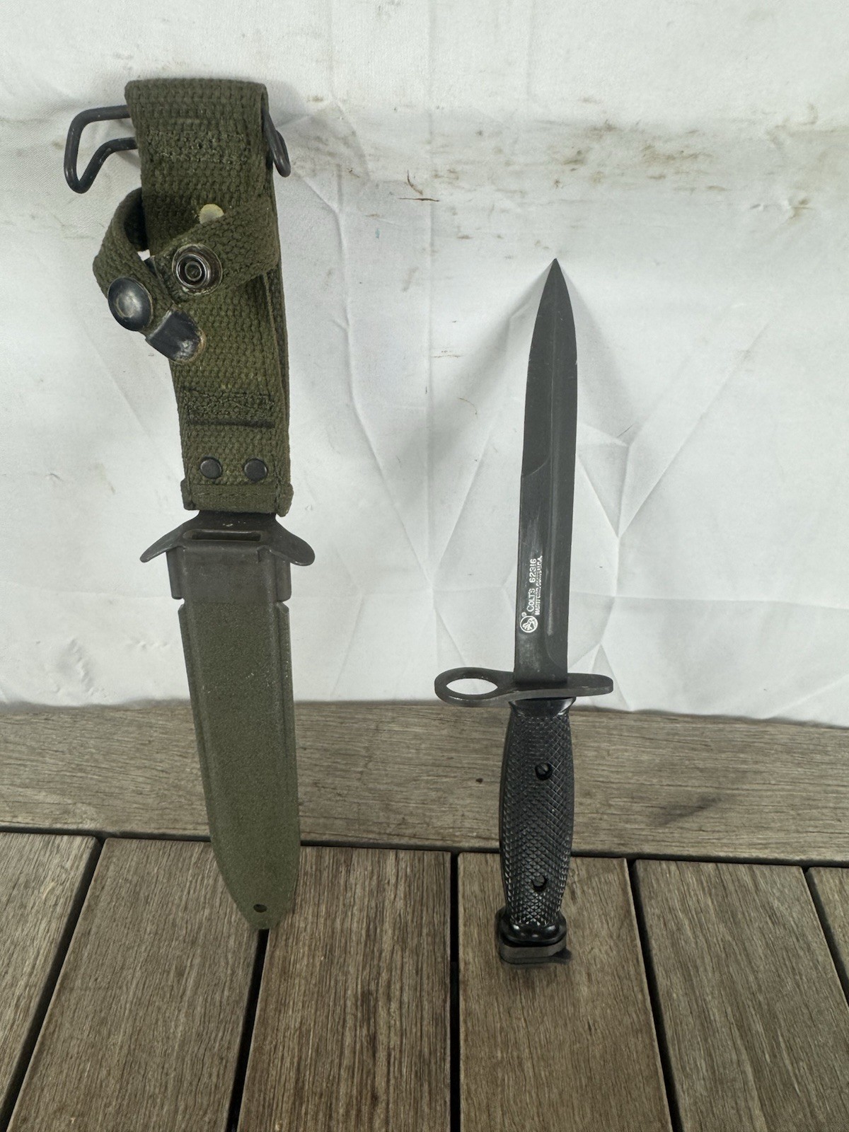 Vietnam Era M-7 COLT BAYONET AND SCABBARD MADE BY Colt Excellent ! 1963