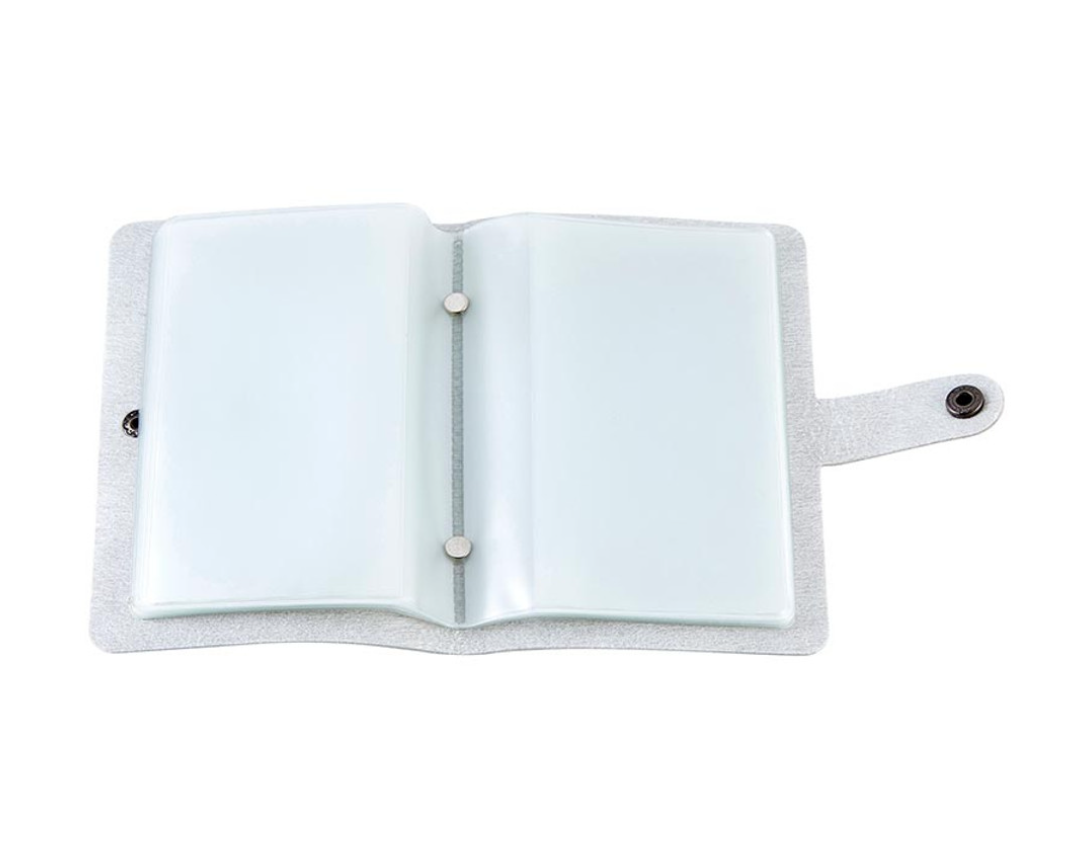 GRAY Prayer Card Holder Book Leatherette Holds 20-40 Cards Catholic Christian