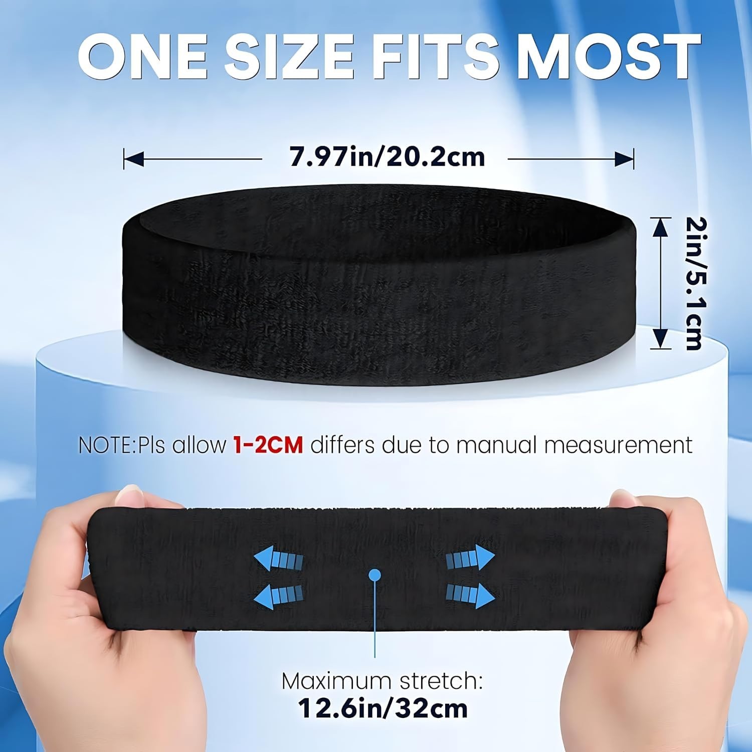 6pack Sports Headband Yoga Gym Sweatband Women Men Hair Bands Head Sweat Band