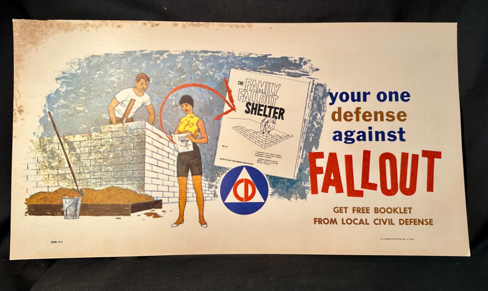 Vintage 1959 Civil Defense Fallout Shelter Poster