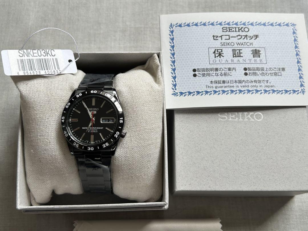 SEIKO SEIKO5 SNKE03K1 Black Automatic Men's Watch in Box New
