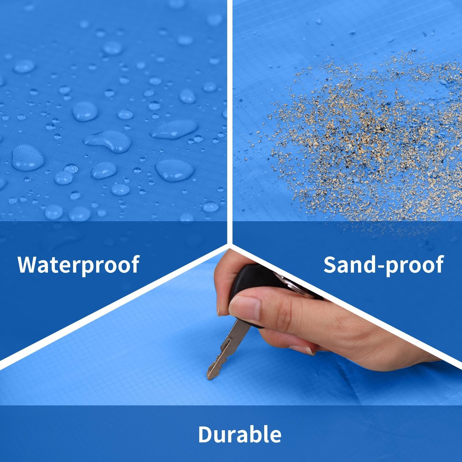 Frelaxy Pocket Picnic Blanket, Waterproof Sandproof Beach Mat, Compact Camping T