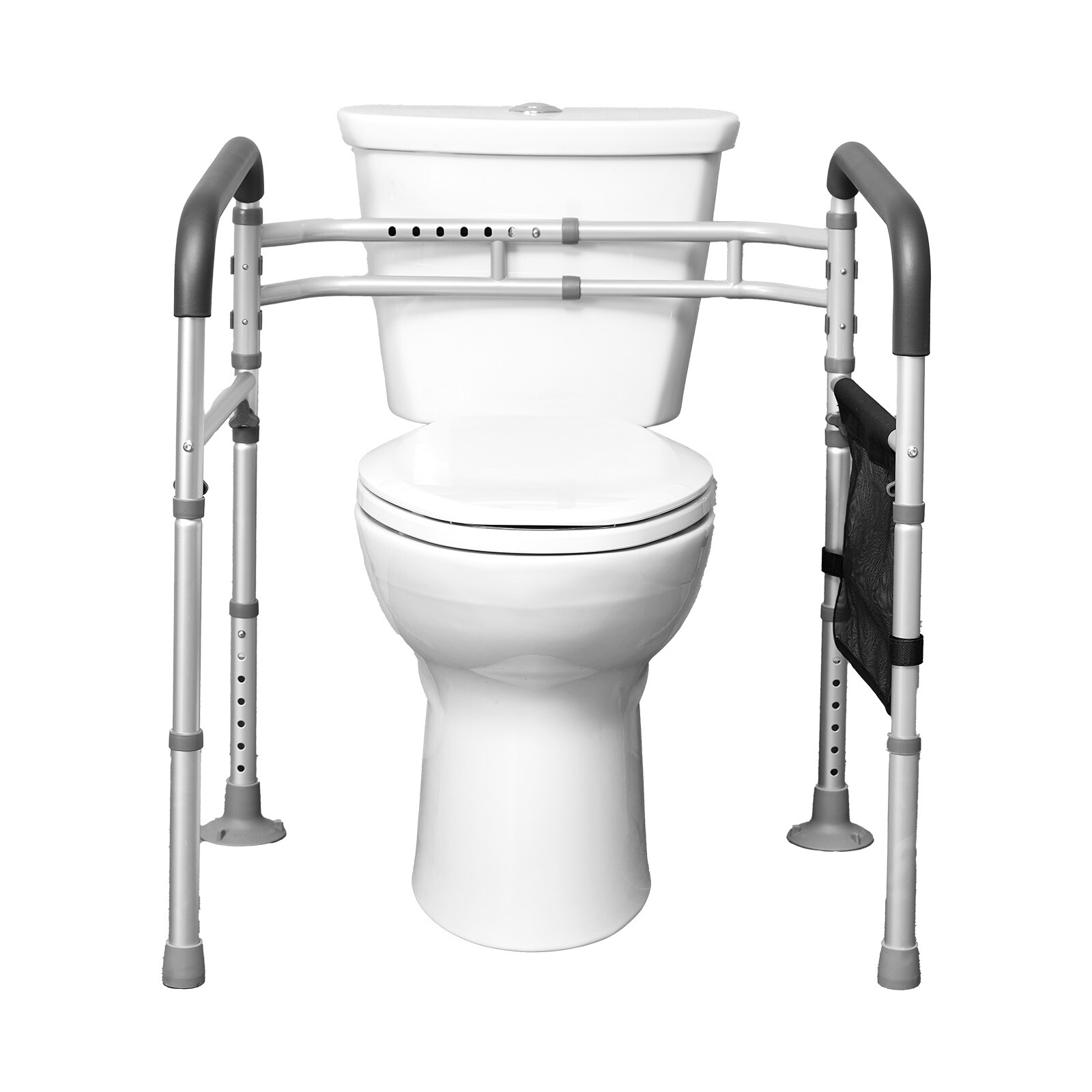 Foldable Toilet Safety Rail Toilet Rail with Non-Slip Handles for Seniors