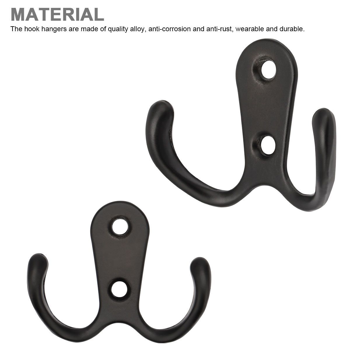 10/20pcs Heavy Duty Double Prong Coat Hooks Wall Mounted Retro Robe Hat Clothes