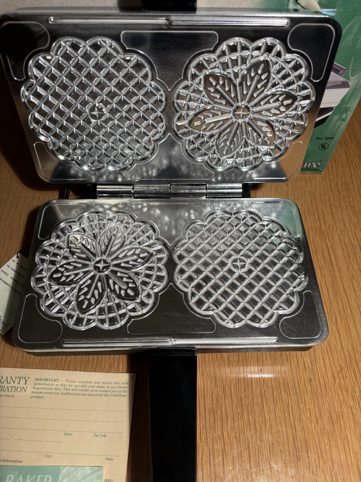 Villaware Prima 5000 Professional Pizzelle Maker - OPEN BOX/Brand New Italian