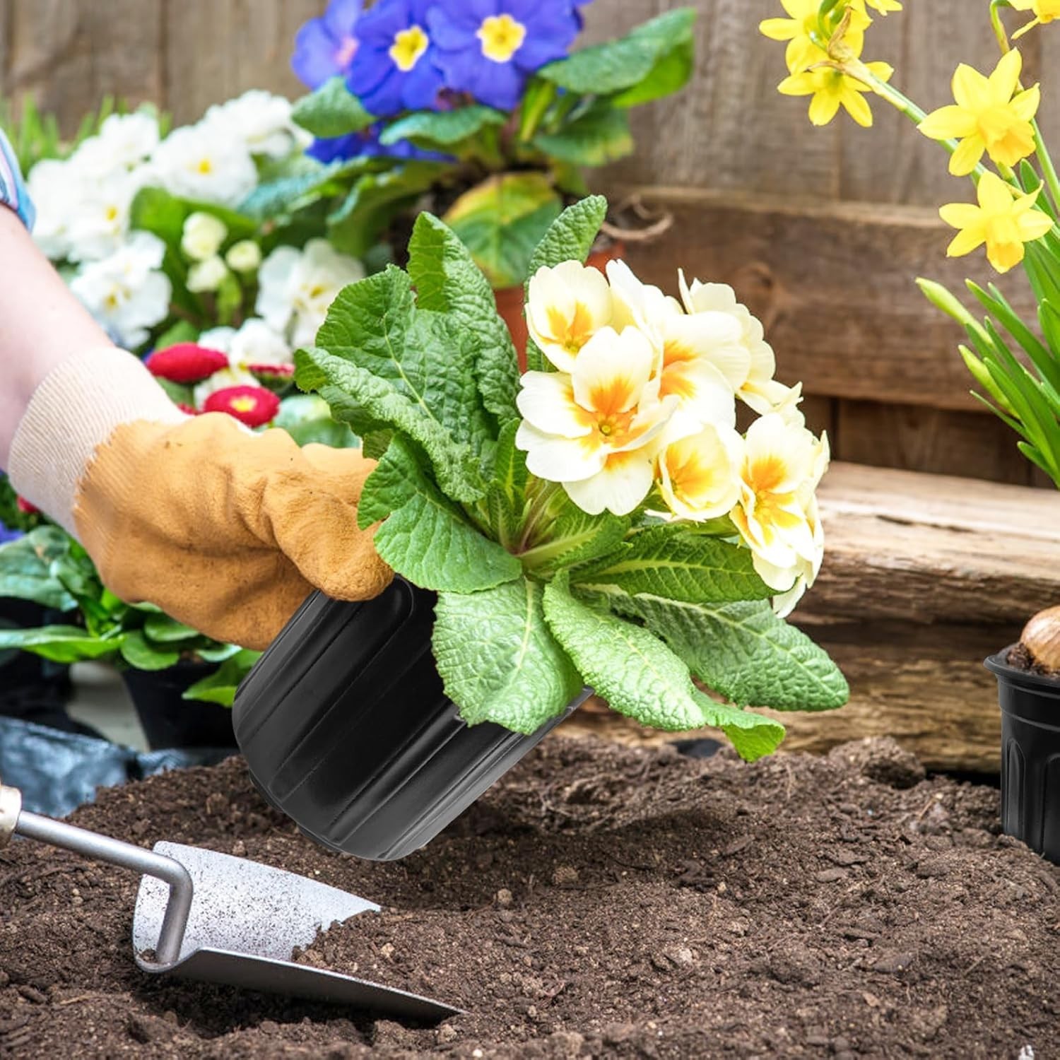 60 Pack 1 Gallon Flexible Plant Nursery Pots Black Plastic Plant Pots with Holes