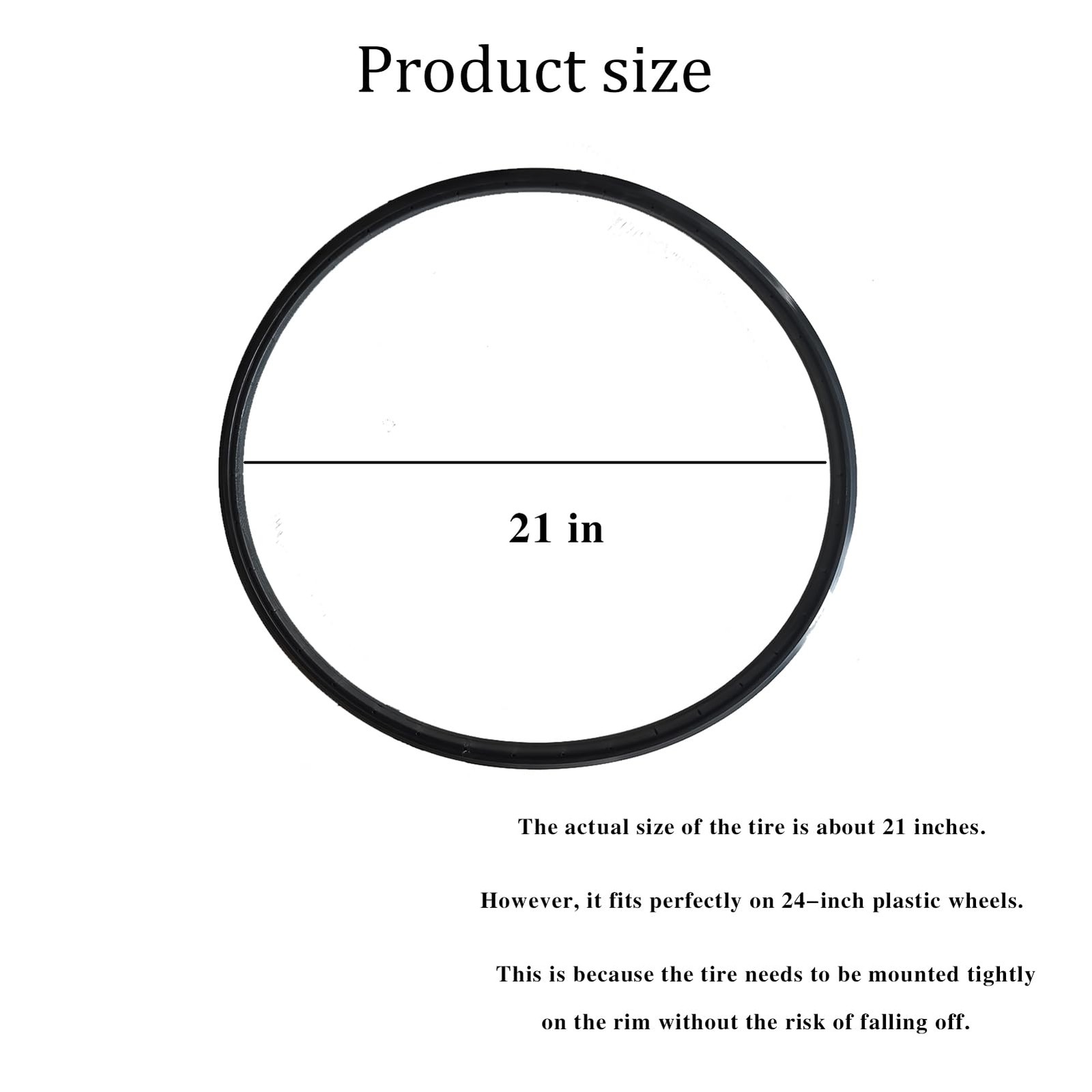 Migeek Wheelchair Rear Wheel Replacement Tire, 24 "X 1" 24X1 Standard, Black