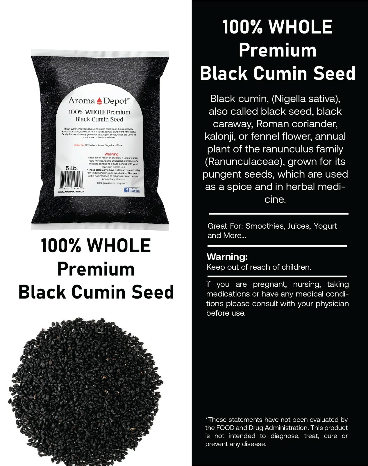 Black Cumin Seed NIGELLA SATIVA Black Seed Raw Semilla de Comino Negro