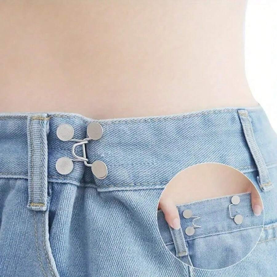 Pant Waist Tightener Buttons Clip Womens Loose Jeans Brooch Pins Cincher Clip