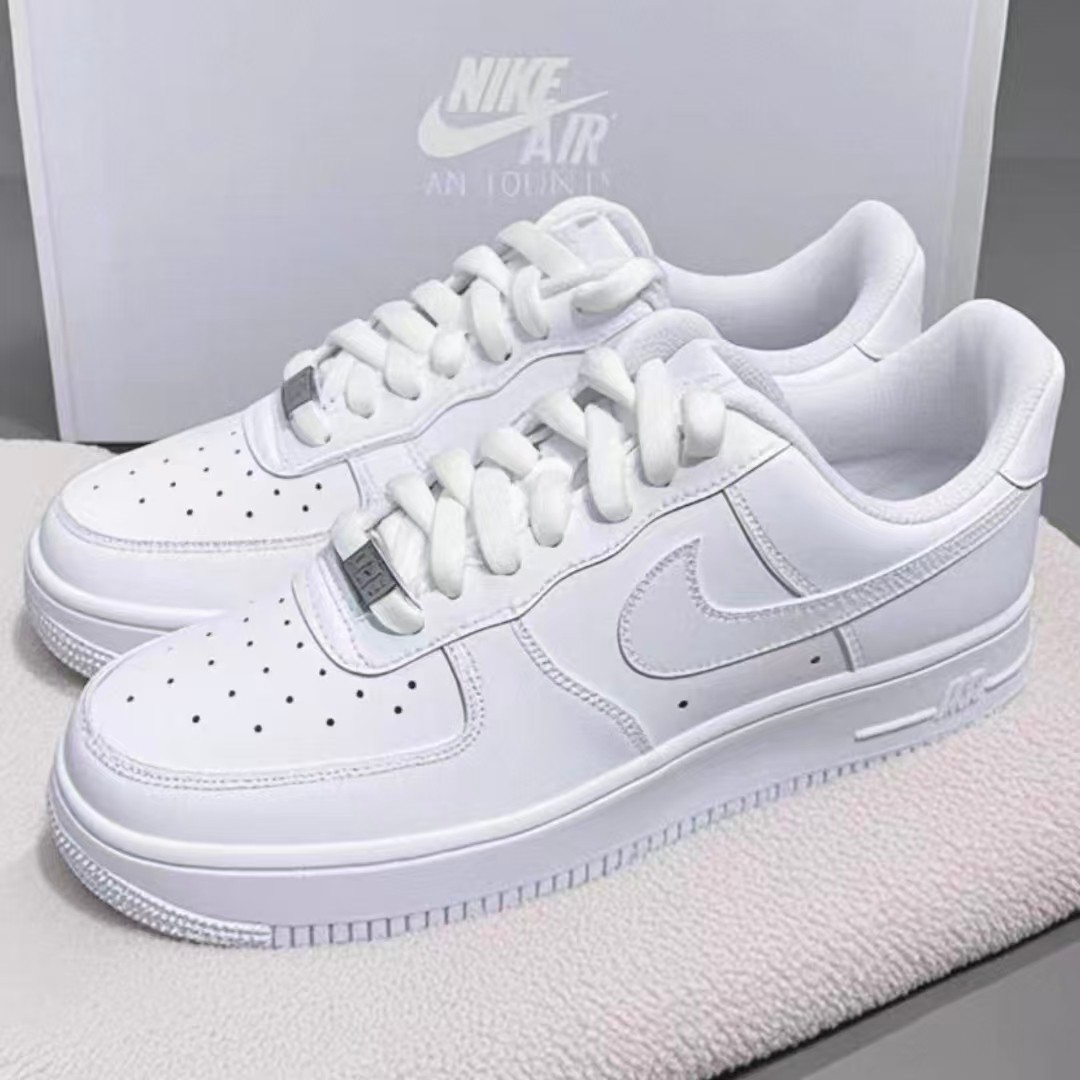 Nike Air Force 1 '07 Low Triple Black/White/Brown Classic Sneakers Men's