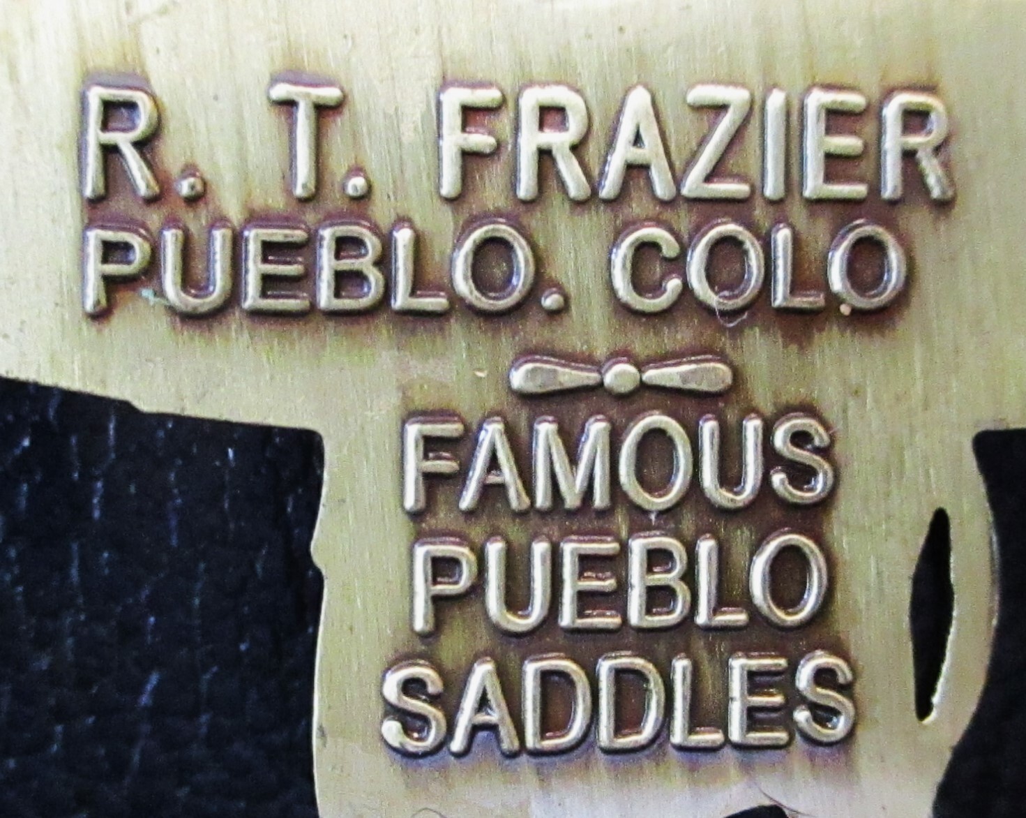 R. T. Frazier Pueblo Colorado CO Horse Saddle Pocket Watch Fob Advertising Promo