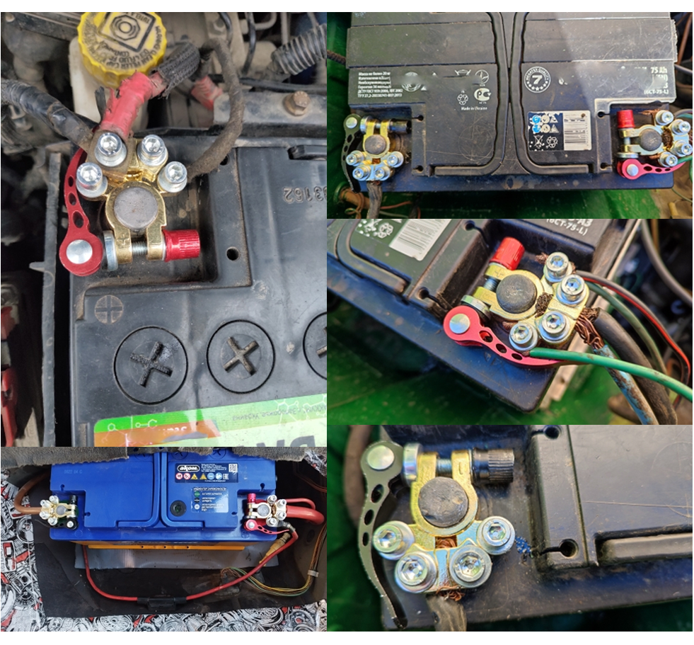 2x Positive&Negative Car Top Post Battery Terminals Wire Cable Clamp Connectors