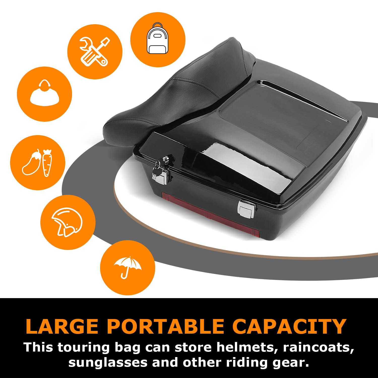 Chopped Luggage Trunk For 1997-2013 Harley Davidson Touring Street Electra Glide