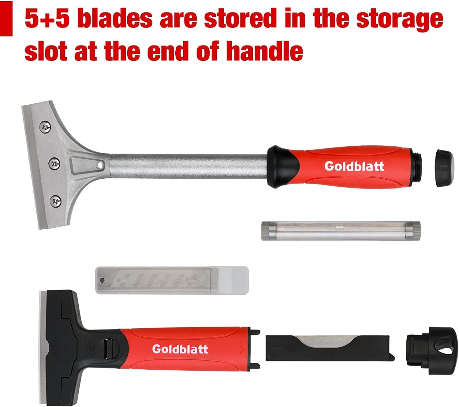 Goldblatt 2PC Razor Blade Scraper Heavy Duty 20PC 4-in Blades Floor Scraper Tool