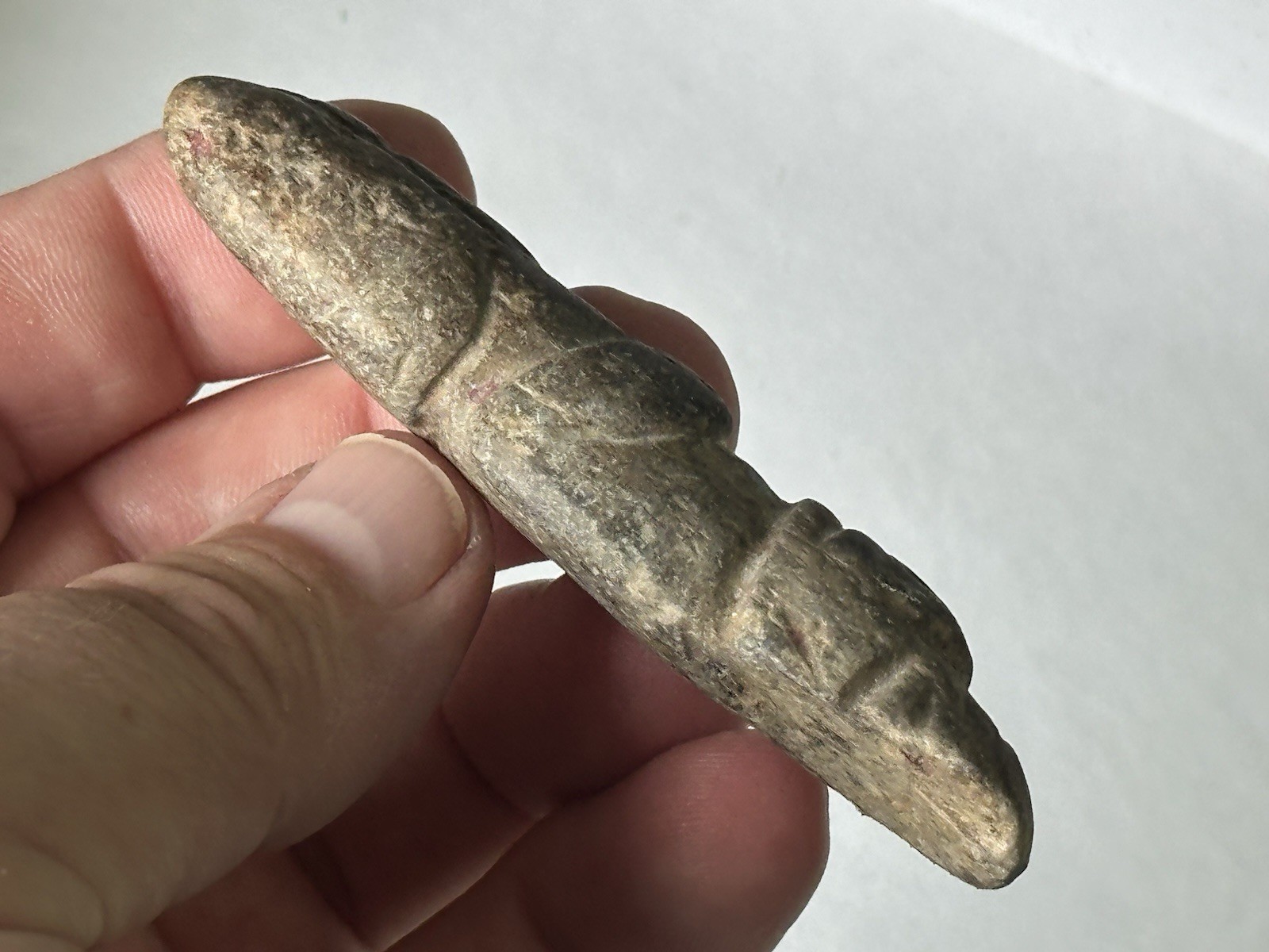 PRECOLUMBIAN HUMAN EFFIGY FIGURE, AXE GOD MEZCALA MIXTEC MAYAN OLMEC MAYA