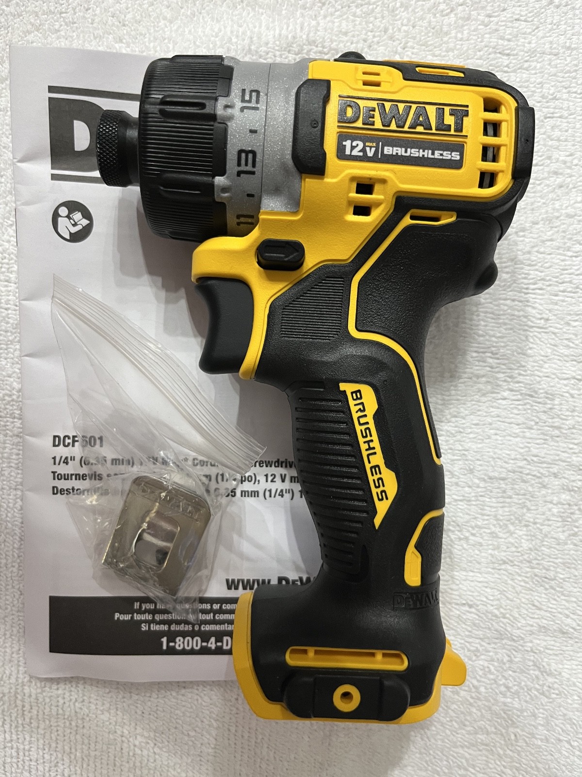 New Dewalt Xtreme DCF601B 12V 12 Volt Max 1/4" Hex Brushless Screwdriver
