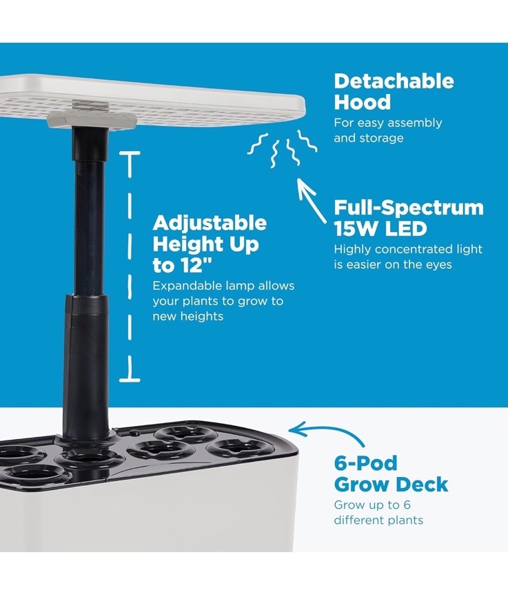 AeroGarden Harvest 2.0, Indoor Garden Hydroponic System with LED Grow Light