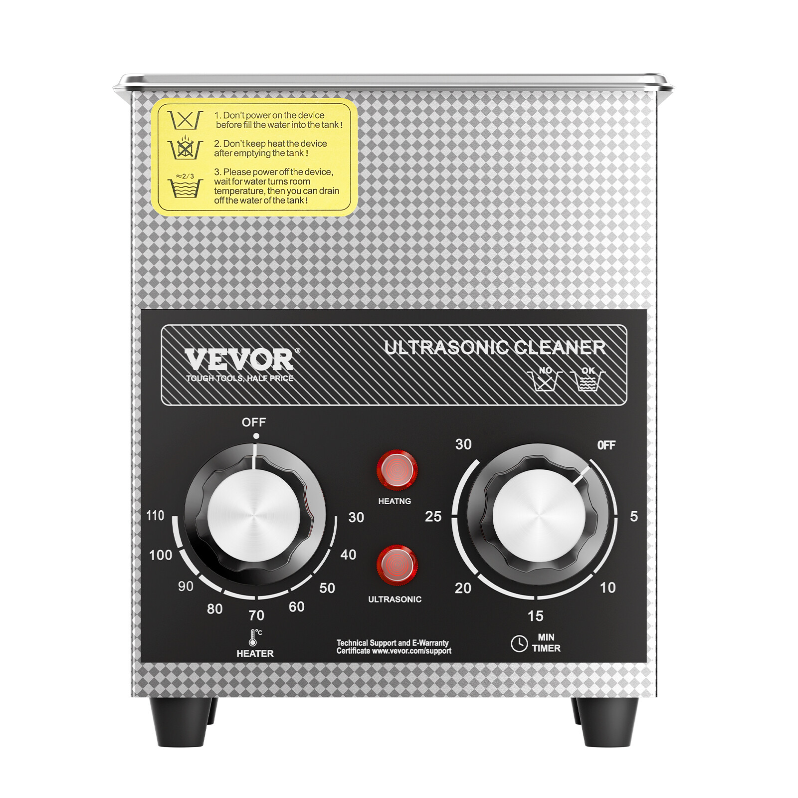 VEVOR 2L Ultrasonic Cleaner with Heater Timer & Basket Digital Sonic Machine