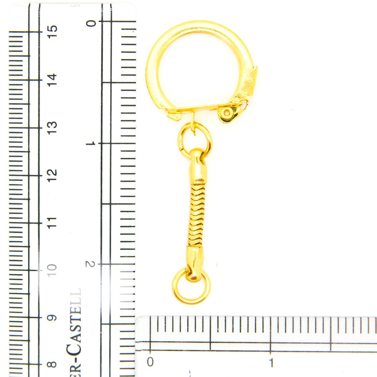 Lot of 25 KEY CHAINS ~ GOLD SNAKE CHAIN w/ SNAP END + JUMP RING ~ Craft Findings