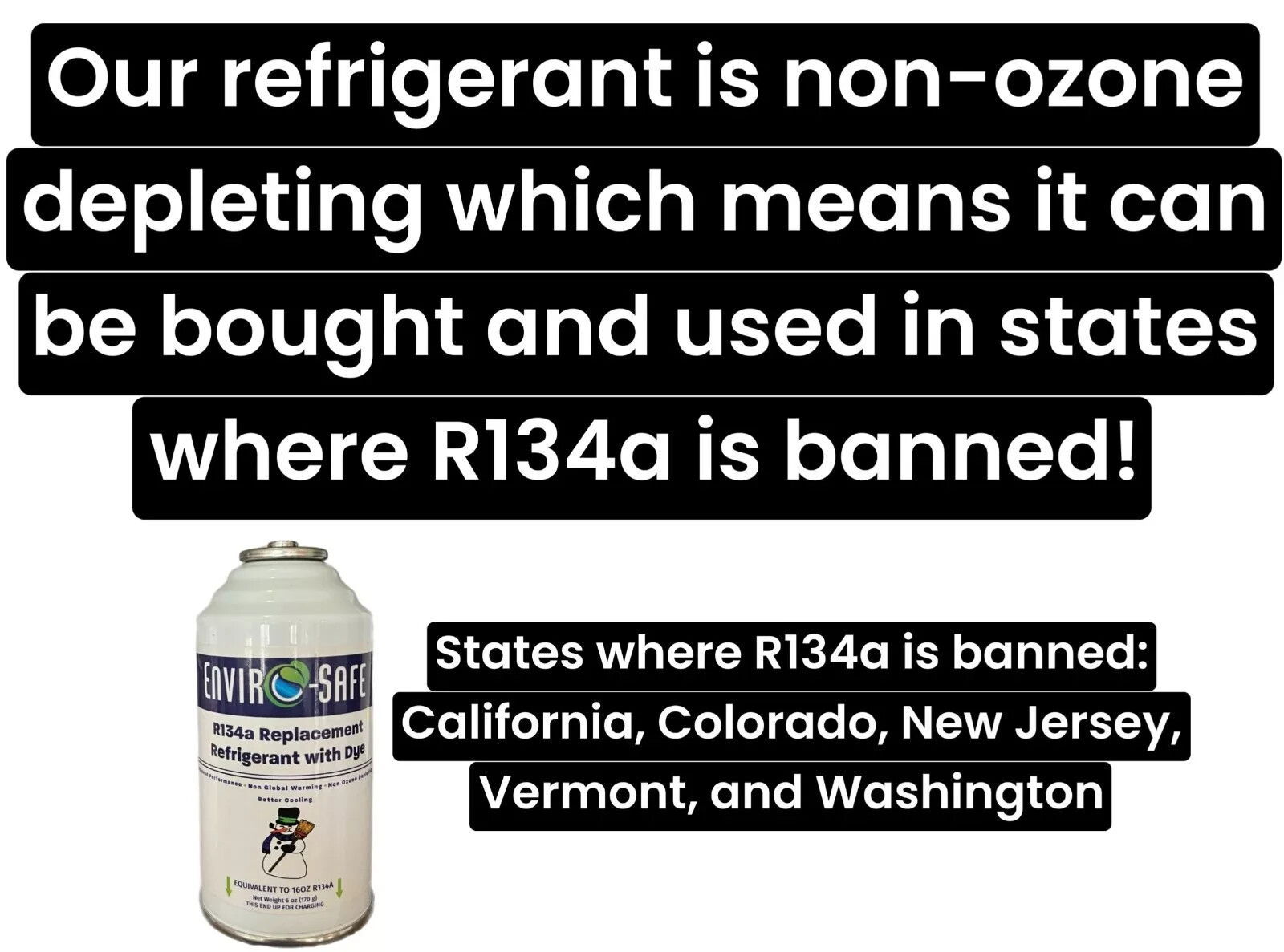 R 134a Refrigerant Replacement w/ UV Dye 6oz. Cans (2 Pack)