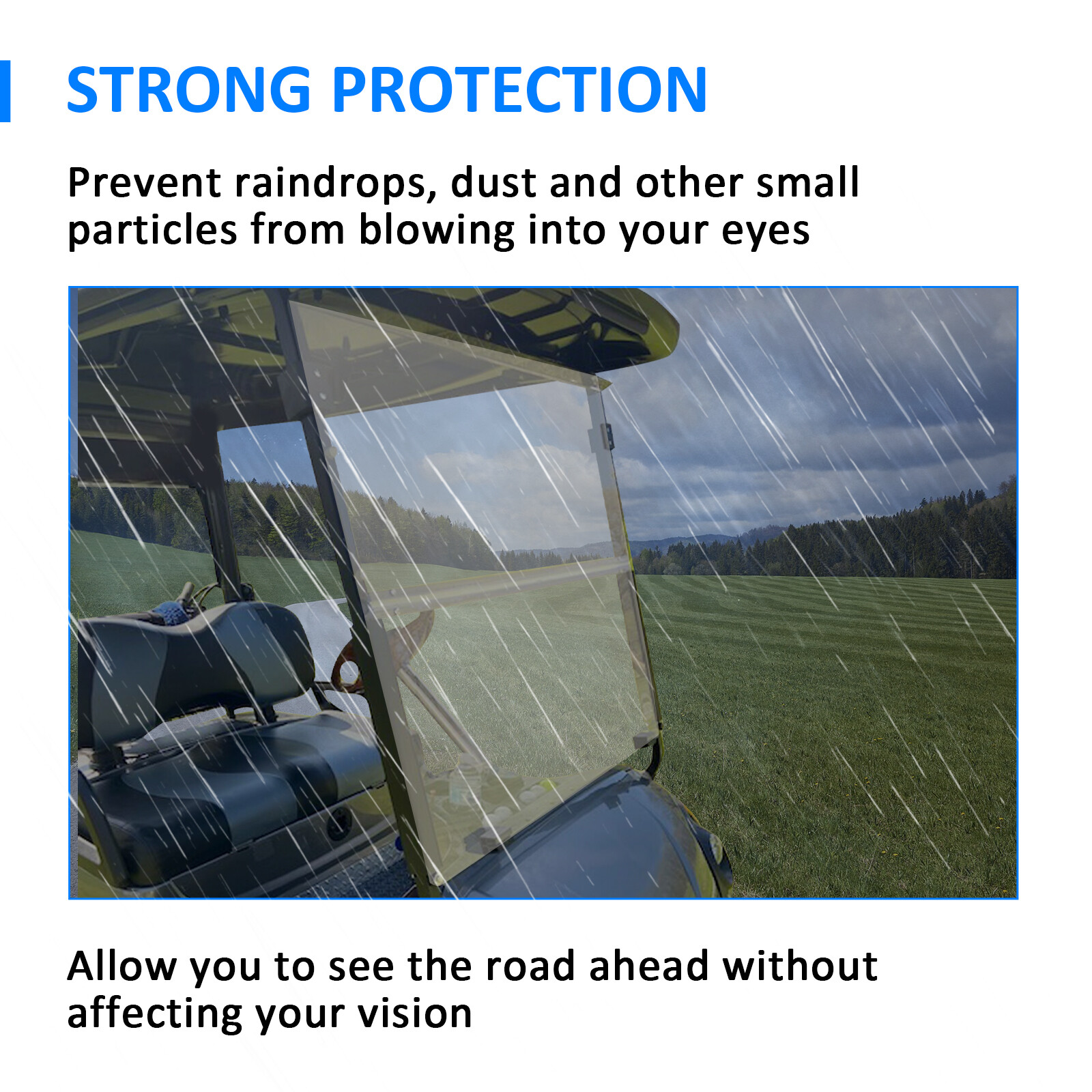 For Yamaha G29 Drive 2007-2016 Tinted Golf Cart Folding Windshield Windscreen