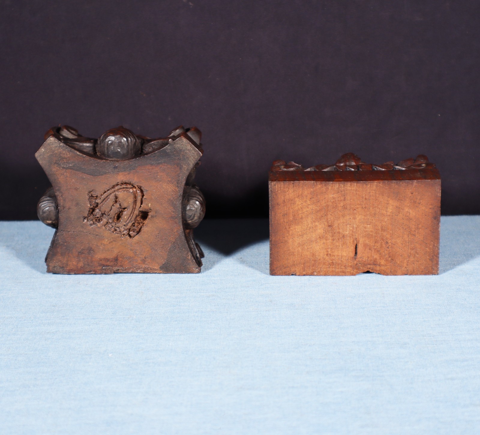 Two French Antique Highly Carved Trim/Corbels Solid Oak and Walnut Wood