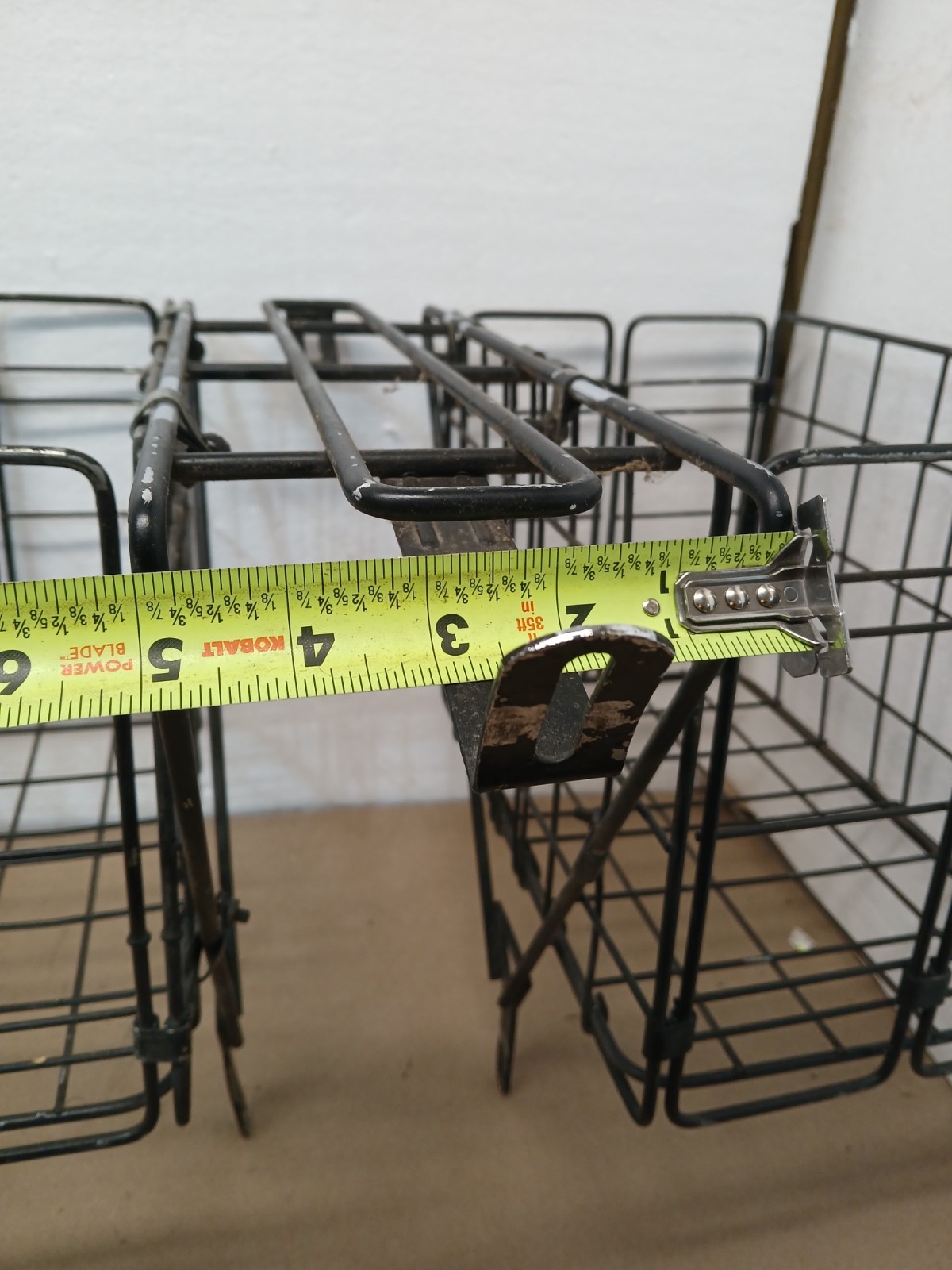 Vintage Folding Bicycle Rear Wire Pannier Cargo Basket Rack Black Metal