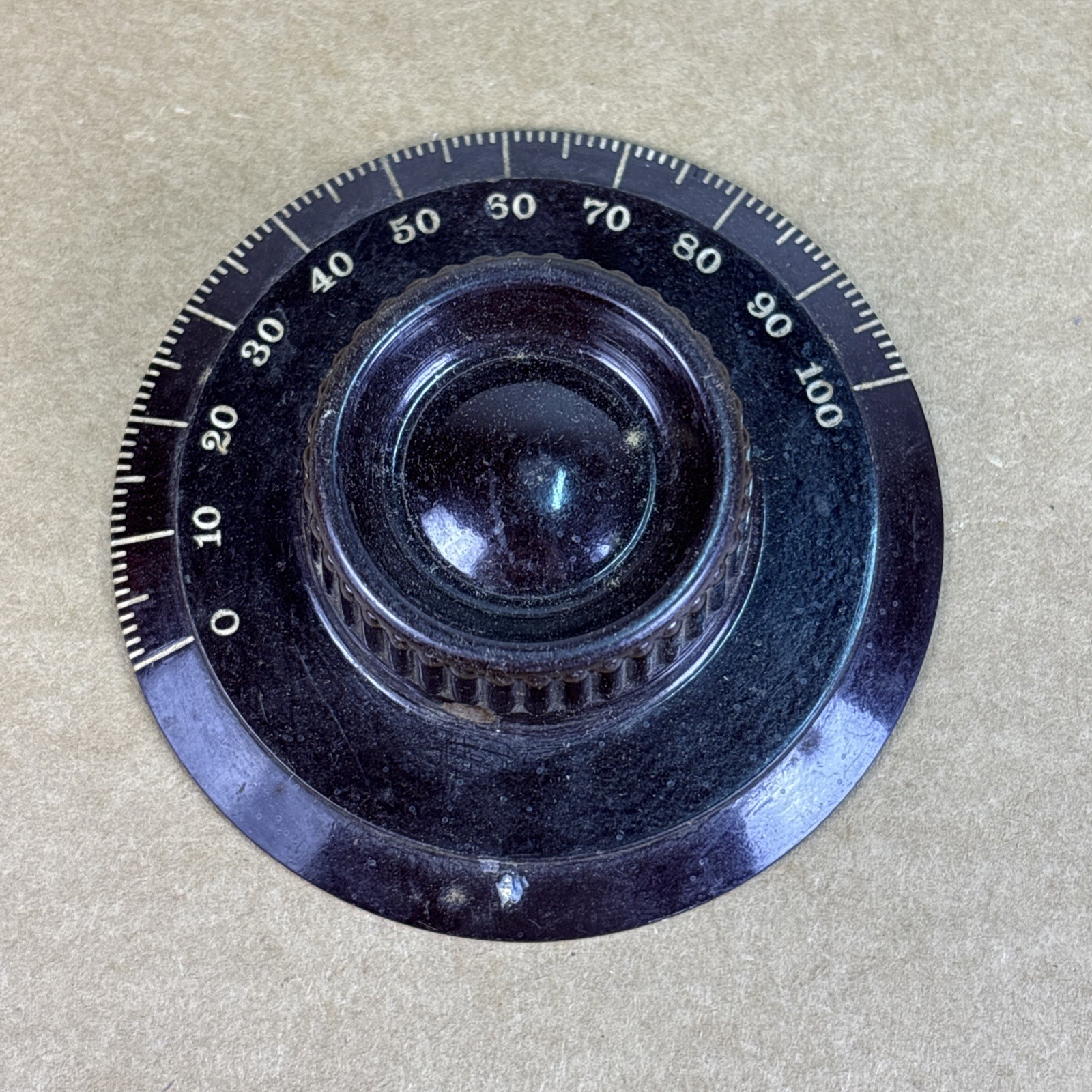 VTG Atwater Kent 1920's Brown 3 1/4" 0-100 Indicator Knob NO Set Screw (QTY)