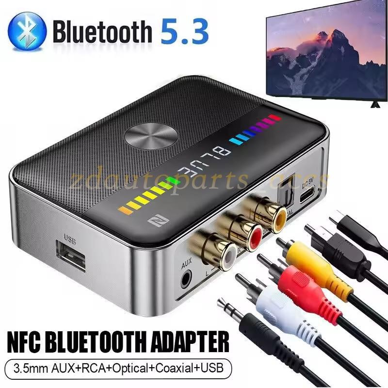 2in1 Bluetooth 5.3 Transmitter Receiver 3.5mm AUX RCA Home Stereo Audio Adapter