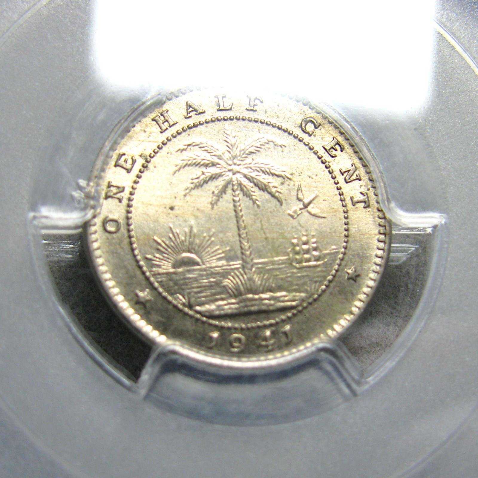 1941 Liberia 1/2c Sanchez Collection MS-63 PCGS Coin ---- #678C