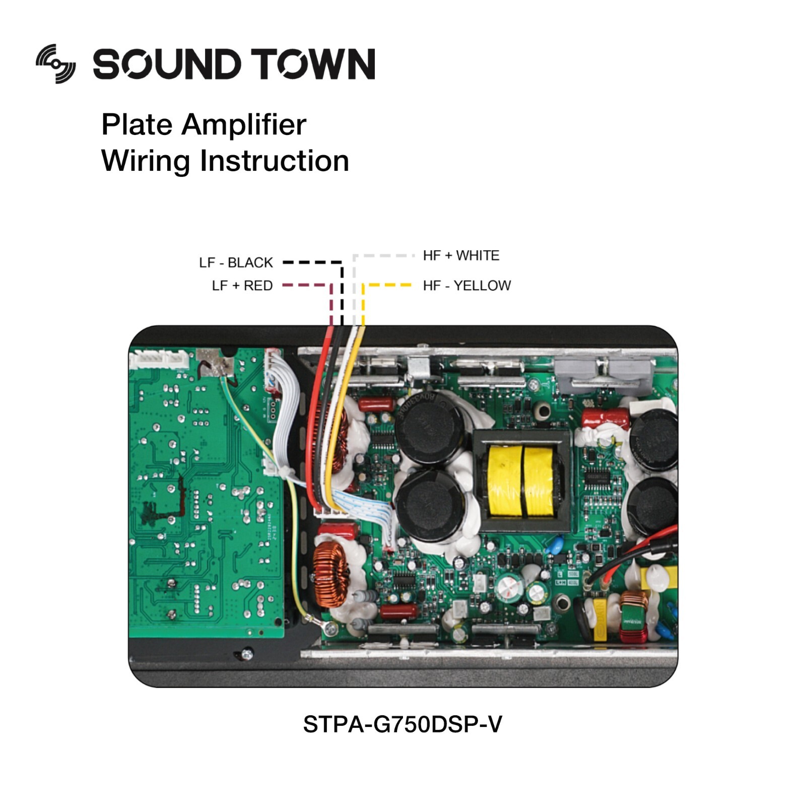 Sound Town Class-D Plate Amp, 700W Continuous, TWS Bluetooth (STPA-G750DSP-V)