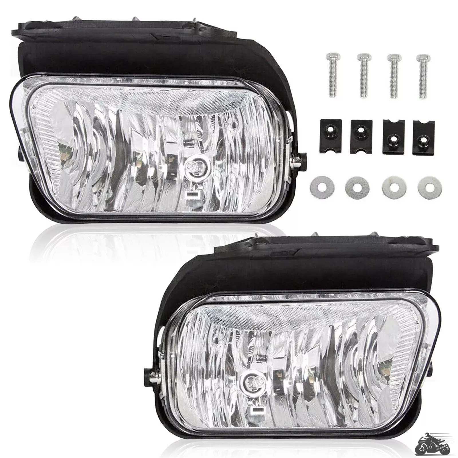 For 03-06 Chevy Silverado 1500/2500/3500 Clear Driving Fog Lights w/Bulbs Pair