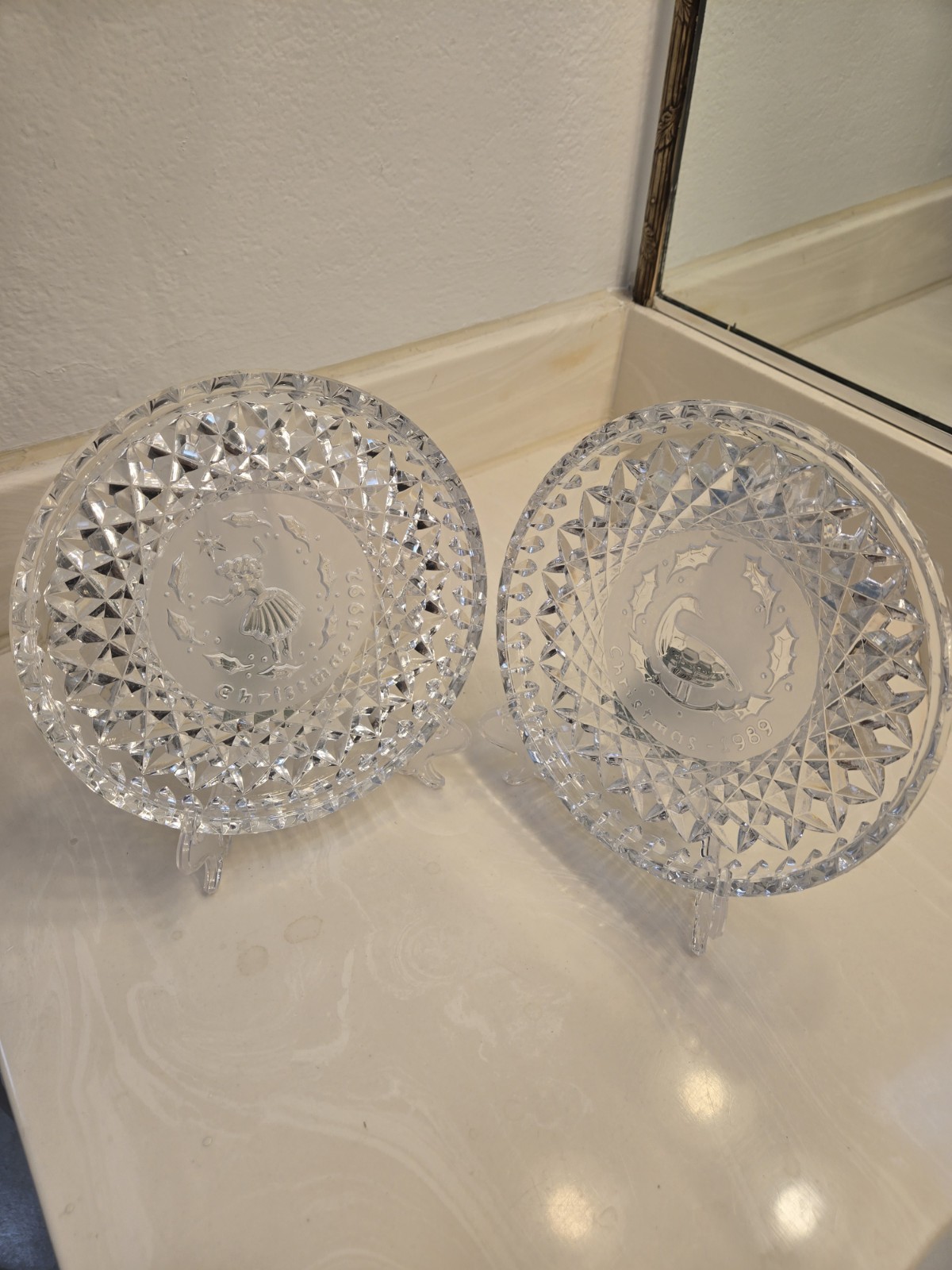 VTG Waterford Cut Crystal 12 Days Of Christmas 8" Diameter Christmas 1989 & 1992