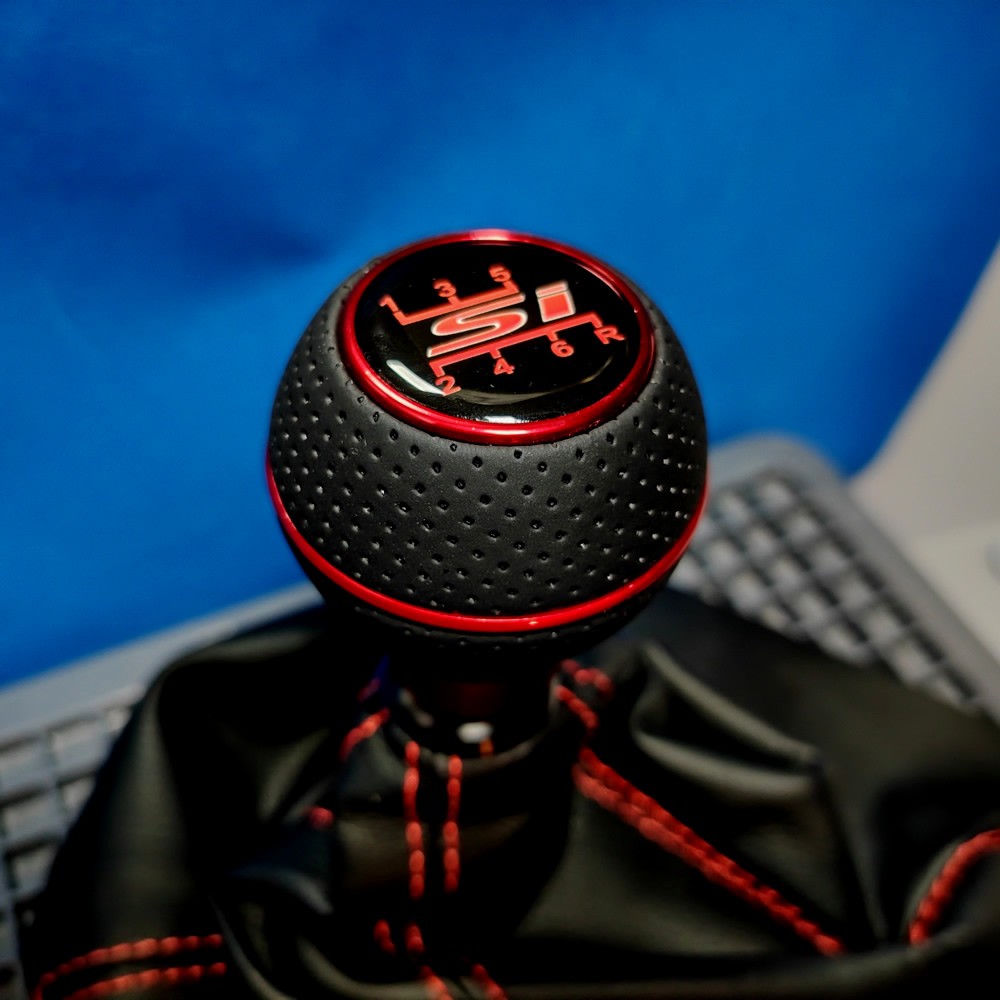 RED SI 6 SPEED JDM LEATHER SHIFT GEAR KNOB for CIVIC MKX MK9 MK11 ACCORD TYPE R