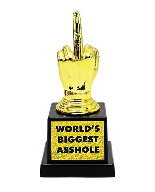 World’s Biggest A*shole Trophy – Funny Adult Novelty Award Gag Gift Party Prank