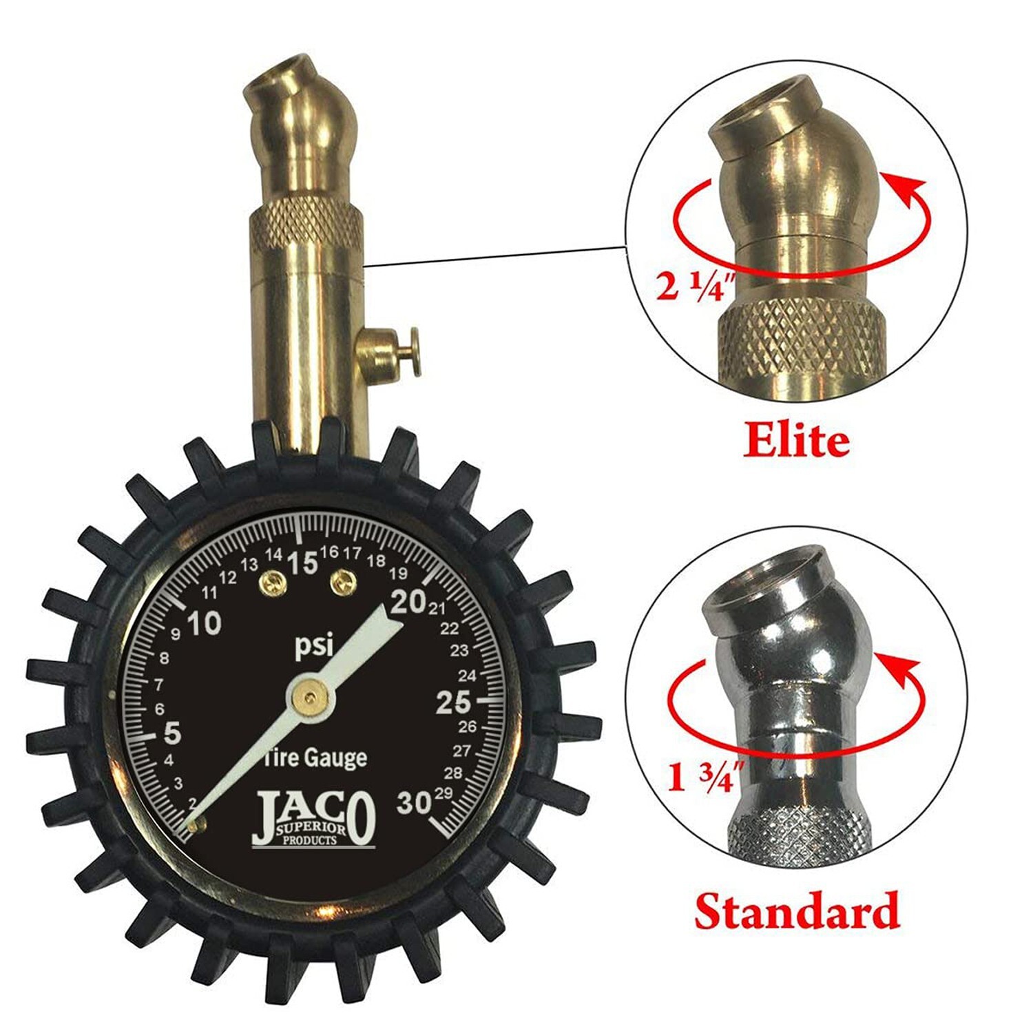 JACO Elite Low Pressure Tire Gauge - 30 PSI