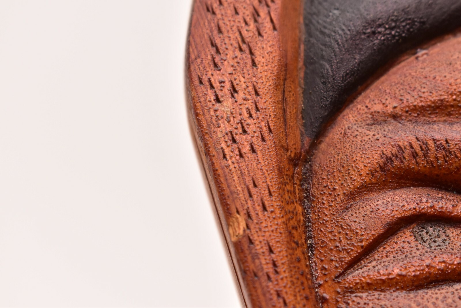 Vintage Inuit Alaskan Eskimo Carved Wood Face Plaque Portrait Mask 7" tall ATQ