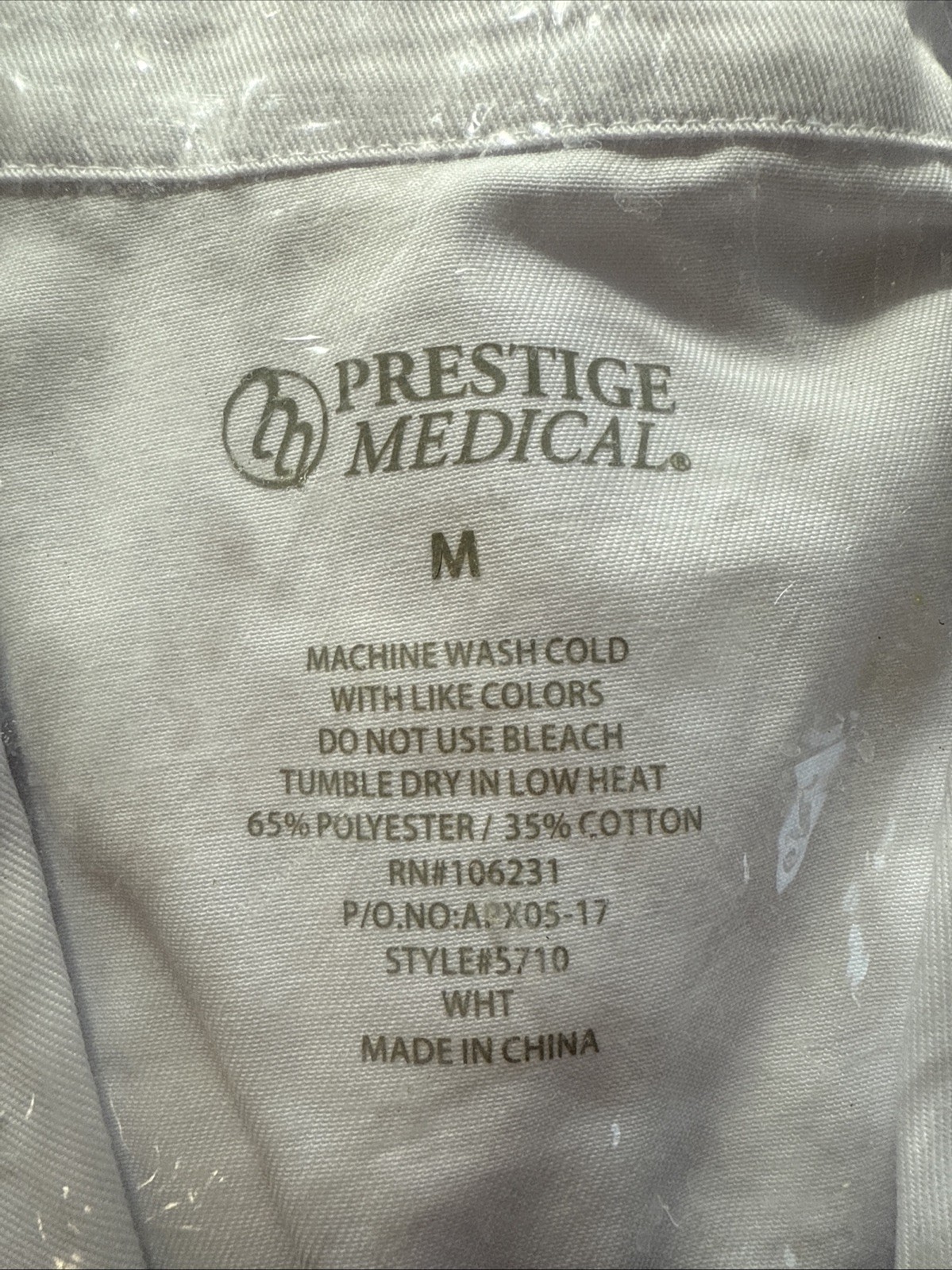 Mens Adult Prestige Medical Fashion Lab Coat Model 5710 3 Pocket Size Medium NWT