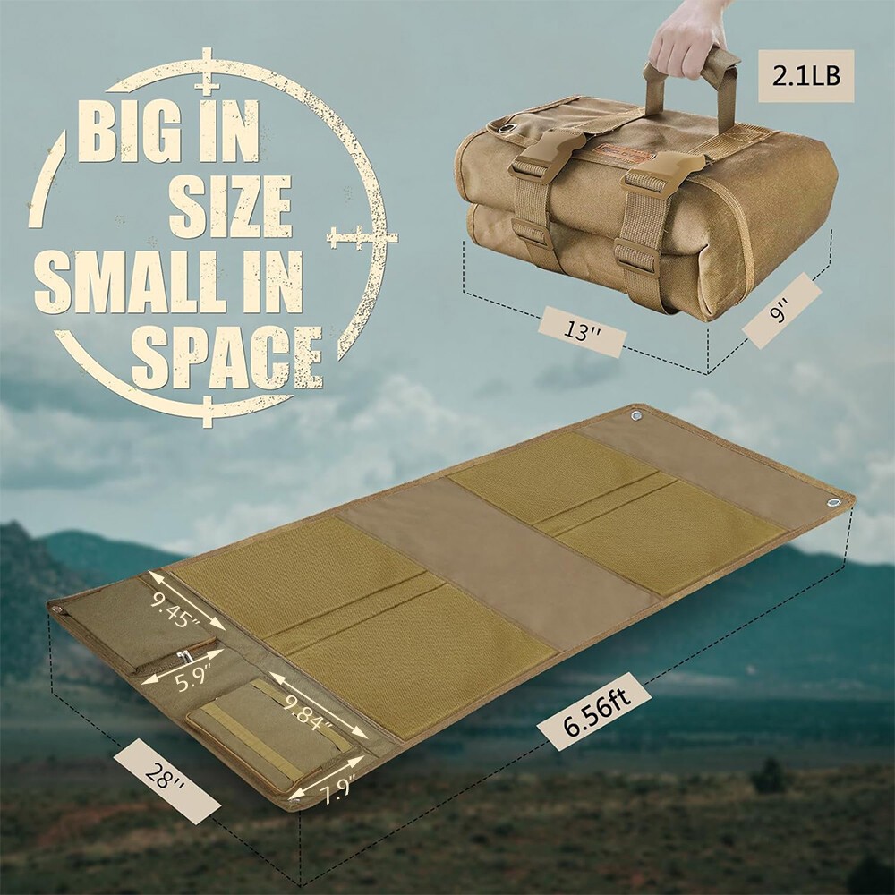 Heavy Duty Shooting Mat Large Tactical Prone Padded Pad Roll Up Hunting Range