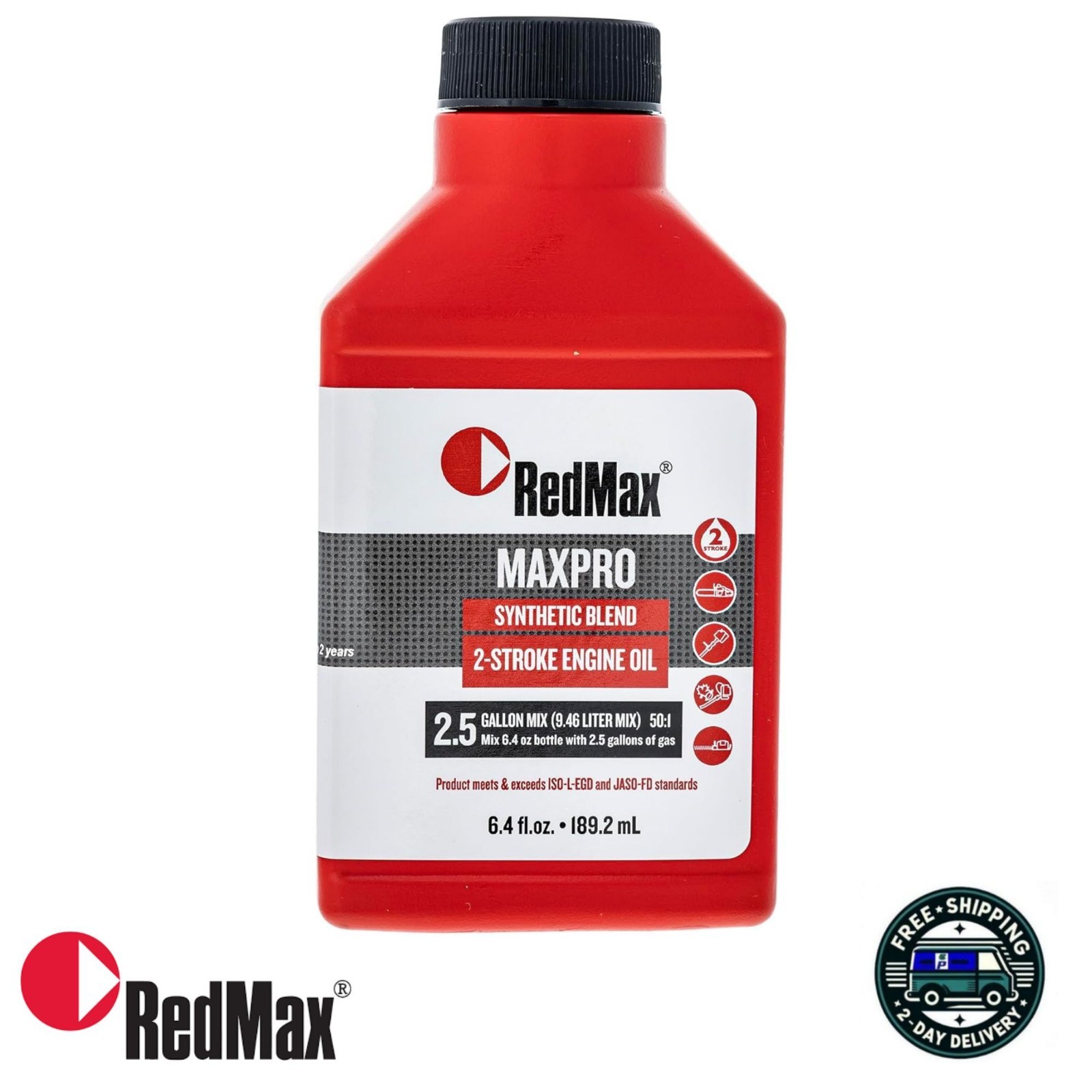 RedMax 598817703 MaxPro 2-Cycle Oil 6.4oz 2.5 Gallon Mix Case of 48 JASO-FD