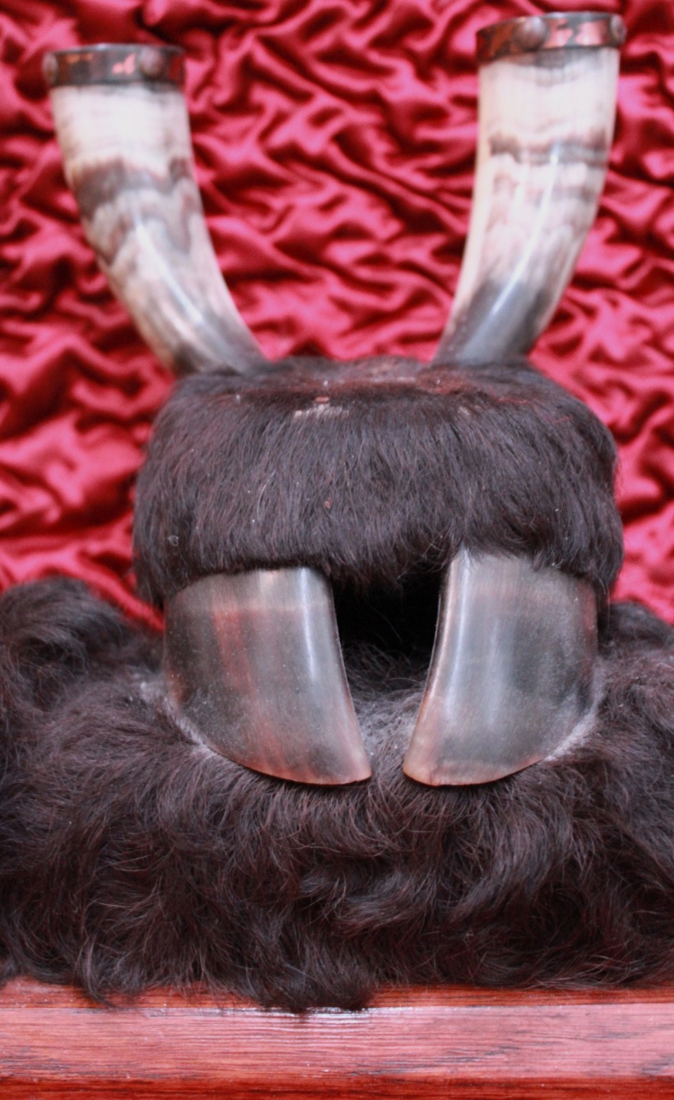 Antique Crow Native American Indian Split Buffalo Horn Bonnet early 19th Century