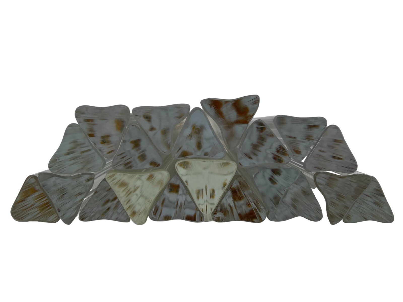 Lot Of 20 Glass Tri Lobe Rods Part Replacement For Chandeliers 11” Long